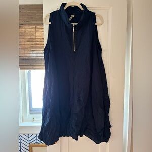 Comfy USA Navy Sleeveless Tunic with Zipper